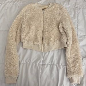 White Fur Hollister Jacket